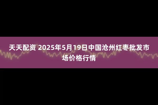天天配资 2025年5月19日中国沧州红枣批发市场价格行情